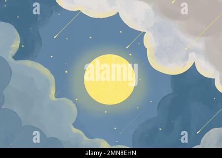 Cloudy night sky aesthetic nature background vector Stock Vector