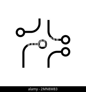 Circuit icon line isolated on white background. Black flat thin icon on modern outline style. Linear symbol and editable stroke. Simple and pixel perf Stock Vector