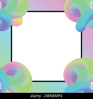 Green gradient frame background, 3D abstract shapes vector Stock Vector