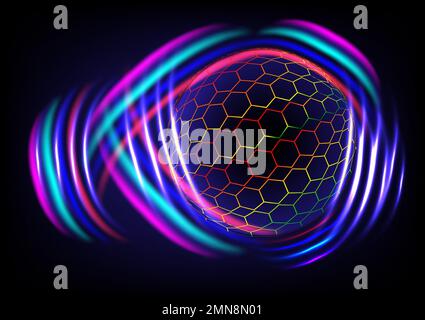 Abstract digital technology network communication light futuristic science wave background vector illustration Stock Vector