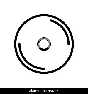 CD icon line isolated on white background. Black flat thin icon on modern outline style. Linear symbol and editable stroke. Simple and pixel perfect s Stock Vector