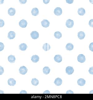Blue Polka Dots Wrapping Paper, Blue Watercolor Wrapping Paper