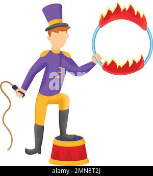 Ringmaster Performing and Holding Rope Vector Icon Design, Circus characters Symbol, Carnival performer Sign, Festival troupe Stock illustration Stock Vector