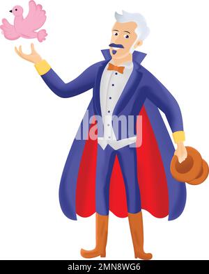 Pigeon Magic Vector Icon Design, Circus characters Symbol, Carnival performer Sign, Festival troupe Stock illustration, Magician Doing Trick With Dove Stock Vector