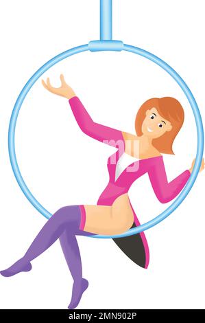 Acrobat Ring performer Vector Icon Design, Circus characters Symbol, Carnival performer Sign, Festival troupe Stock illustration, Gymnast on a ring in Stock Vector