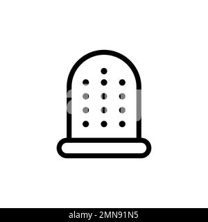 sewing thimble finger protector icon, black vector sign with editable  strokes, concept illustration Stock Vector Image & Art - Alamy