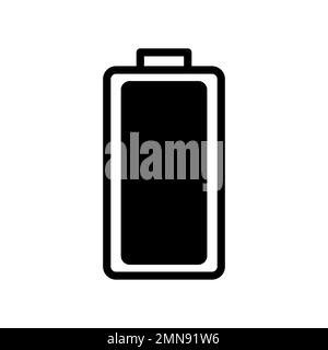 Battery full icon line isolated on white background. Black flat thin icon on modern outline style. Linear symbol and editable stroke. Simple and pixel Stock Vector