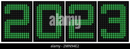 Number 2023 on luminous led display Stock Photo