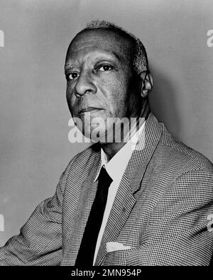 A. Philip Randolph. Portrait of the American civil rights activist, Asa Philip Randolph (1889-1979) by John Bottega, 1963 Stock Photo