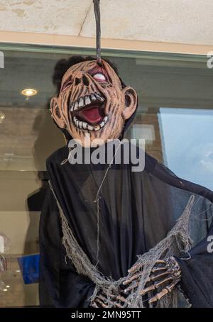 Halloween decoration hanging outdoors. Halloween concept. Stock Photo