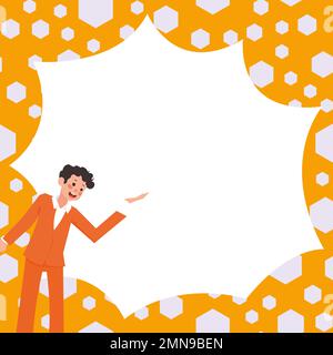 Instructor Drawing Pointing Stick On Empty Whiteboard While Holding Cup. Professor Holding Pointer At The Board Showing New Information. Stock Vector