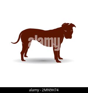 pit bull logo vector illustration simple design. Stock Photo