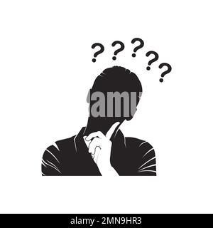 icon of a thinking person, considering a decision to be taken, vector ...
