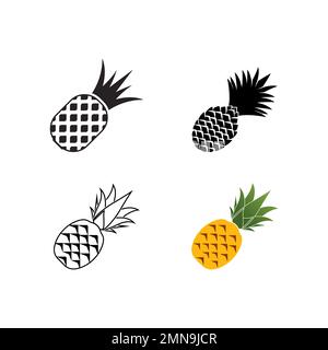 Pineapple vector icon ,illustration logo design template. Stock Photo