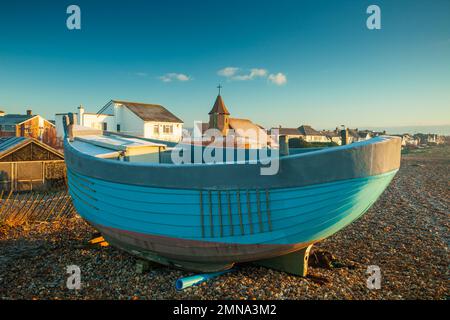 Winter sunrise on Shoreham beach, West Sussex, England. Stock Photo