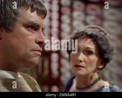 London.UK. Sian Phillips (as Livia) and Brian Blessed (as Augustus ...