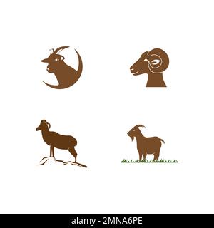 goat logo vector illustration design template. Stock Photo