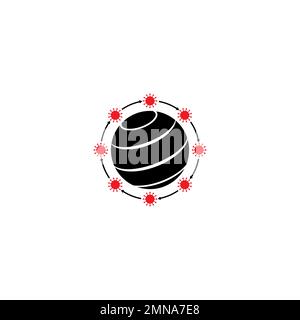 pandemic icon that surrounds the world,vector illustration logo design. Stock Photo