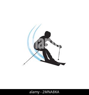 people skiing vector icon,illustration logo design. Stock Photo