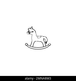 children's toy pony vector icon illustration logo design Stock Photo