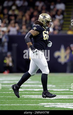 New Orleans Saints guard Lewis Kidd (66) in action during an NFL football  game against the Seattle Seahawks, Sunday, Oct. 9, 2022, in New Orleans.  (AP Photo/Tyler Kaufman Stock Photo - Alamy