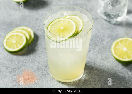 Cold Refreshing Indian Nimbu Soda with Black Salt and Lime Stock Photo
