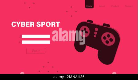 Cyber Sport landing web page. Cyber game conception Stock Vector