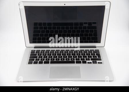 Isolated laptop with empty space on white background Stock Photo