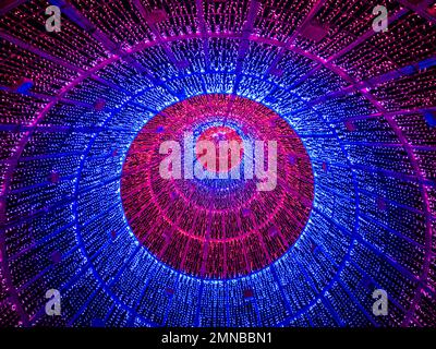 Hundreds of colored illuminated led lights Stock Photo