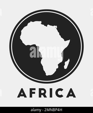 Africa Badge. Round logo of continent with triangular mesh map and ...