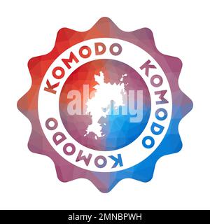 Komodo low poly logo. Colorful gradient travel logo of the island in geometric style. Stock Vector