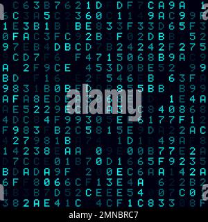 Technology Background. Cyan filled hexadecimal background. Small sized seamless pattern. Radiant vector illustration. Stock Vector