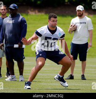 Dallas Cowboys rookie guard Connor McGovern (66) participates in drills  during a NFL football mini camp at the team's training facility in Frisco,  Texas, Friday, May 10, 2019. (AP Photo/Tony Gutierrez Stock