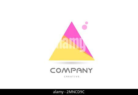 pink yellow O geometric alphabet letter logo icon design with folded ...