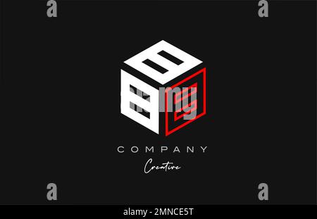A red line three letter cube alphabet letter logo icon design. Creative ...