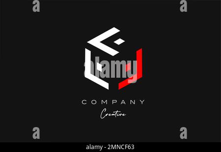 L red white three letter cube alphabet letter logo icon design. Creative template for business and company Stock Vector