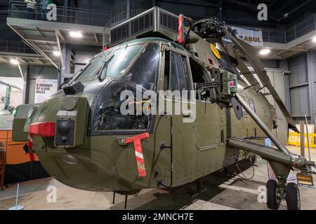 Yeovilton.Somerset.United Kingdom.October 23rd 2022.A Westland Sea King HC.4 ZA298 is on display at the Fleet Air Arm Museum in Somerset Stock Photo