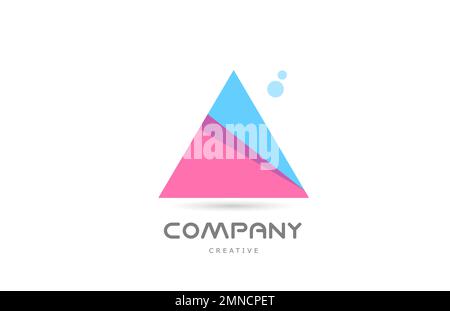 pink blue W geometric alphabet letter logo icon design with folded ...