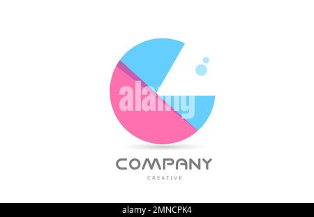 pink blue D geometric alphabet letter logo icon design with folded ...
