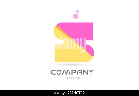 K yellow pink geometric alphabet letter logo icon. Creative template ...