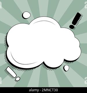Comic Blank Speech Bubble With Copy Space Over Color Background Design. Empty Template In Explosion Framework Representing Fancy Add and Attractive Stock Vector