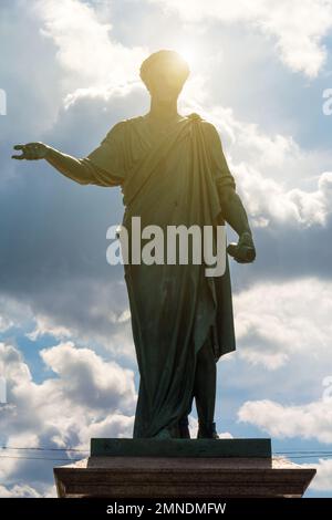 Odessa, Ukraine - APR 29, 2019: Monument to the Duke de Richelieu in Odessa - a bronze monument dedicated to Armand Emmanuel du Plessis, the Duke de R Stock Photo