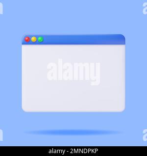 3D Browser Window Isolated Stock Vector