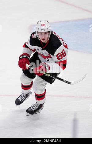 New Jersey Devils' Jack Hughes during the NHL All-Star hockey game,  Saturday, Feb. 5, 2022, in Las Vegas. (AP Photo/Rick Scuteri Stock Photo -  Alamy