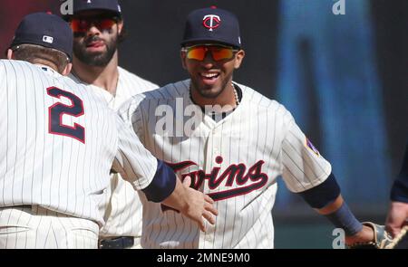 Minnesota Twins' Byron Buxton homers in a baseball game against the Detroit  Tigers Tuesday, Sept. 22, 2020, in Minneapolis. (AP Photo/Jim Mone Stock  Photo - Alamy