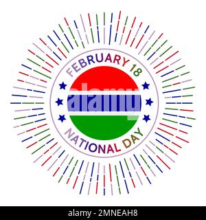 Gambia national day badge. Independence from the United Kingdom in 1965. Celebrated on February 18. Stock Vector