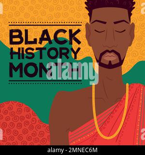 Black history month colored poster Vector Stock Vector