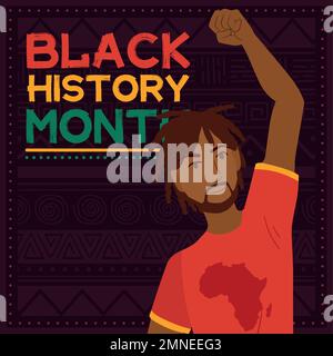 Black history month colored poster Vector Stock Vector