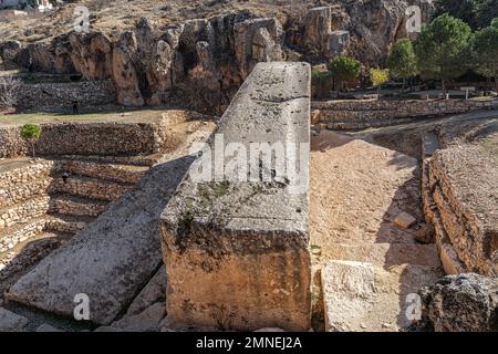 The Stone of the Pregnant Woman - a Roman monolith in Baalbek (ancient Heliopolis), Lebanon Stock Photo