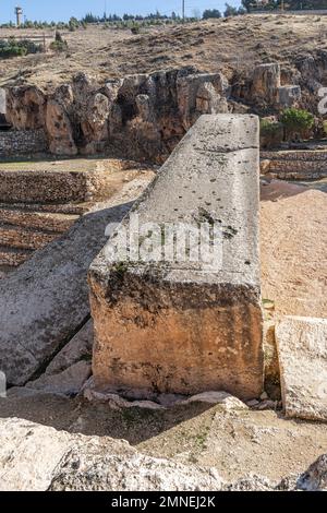 The Stone of the Pregnant Woman - a Roman monolith in Baalbek (ancient Heliopolis), Lebanon Stock Photo